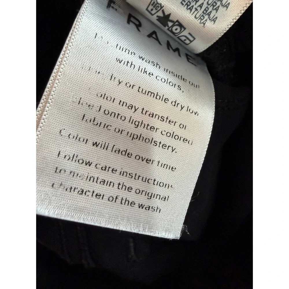 Frame Denim Le Skinny Raw Hem Jeans Film Noir Black LSJRS403 Size 32 - Picture 13 of 15